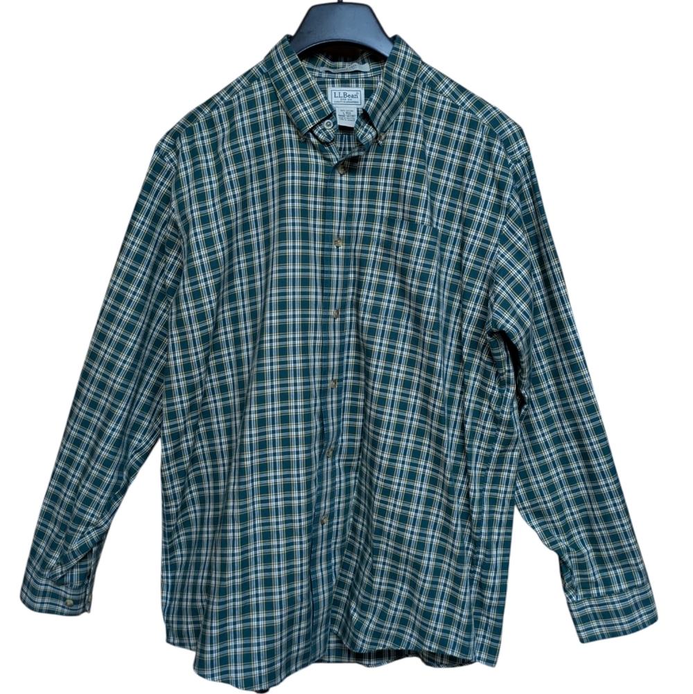 L.L. Bean Wrinkle Free Traditional Fit 100% Cotton Button Down Shirt Size Large